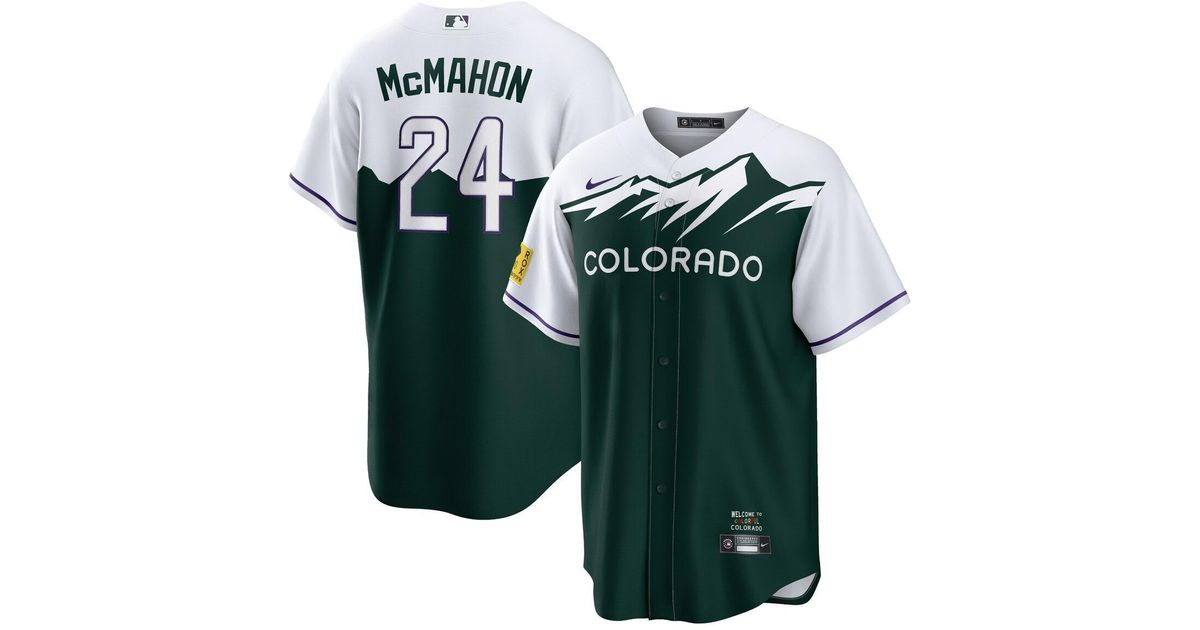 Men's Nike Ryan McMahon White/Forest Green Colorado Rockies City Connect Replica Player Jersey Size: 4XL