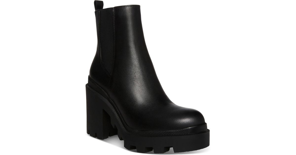 steve madden women's hesitant lug sole chelsea booties