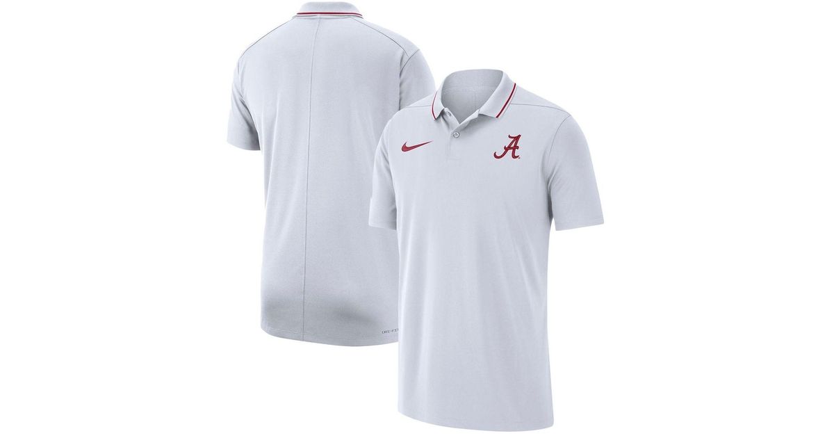 Nike White Alabama Crimson Tide Coaches Performance Polo Shirt in Blue