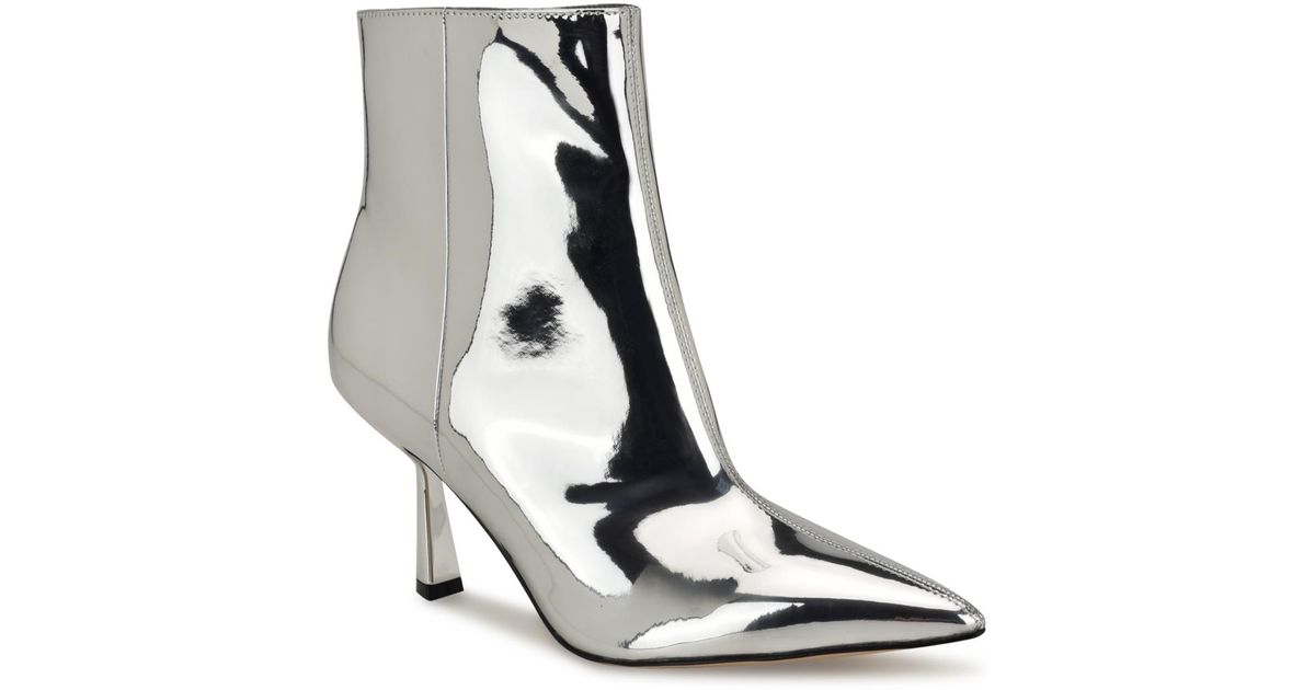 Nine West Bunie Pointy Toe Stiletto Heel Dress Booties in White | Lyst