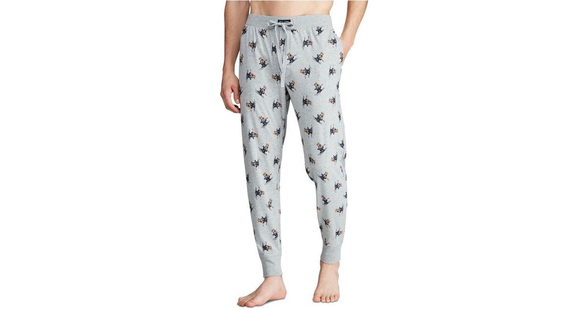 Polo Ralph Lauren Ski Bear Pajama Joggers, Created For Macy's in Gray