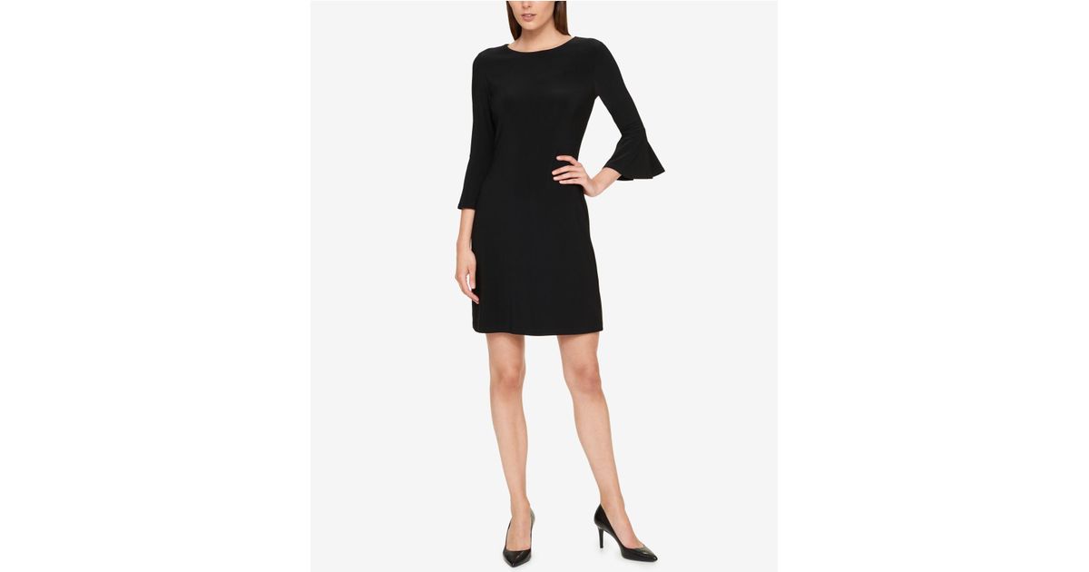 tommy hilfiger black dress with bell sleeves