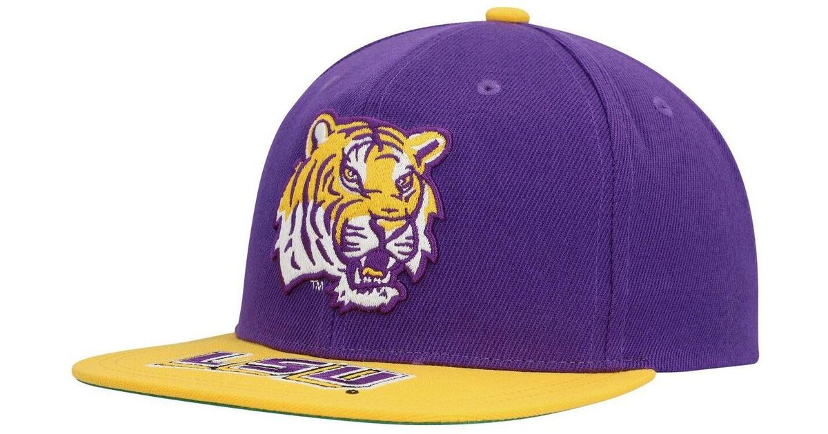 Mitchell & Ness Purple, Gold Lsu Tigers Logo Snapback Hat for Men | Lyst