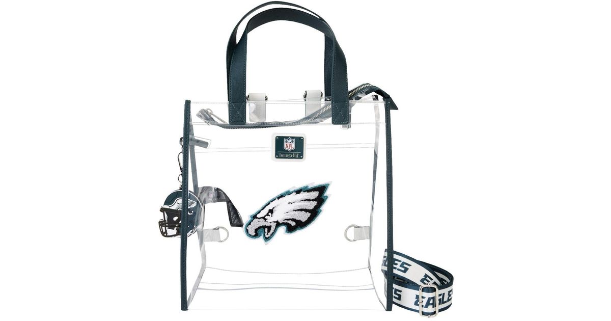 Loungefly Philadelphia Eagles Clear Convertible Backpack Tote Bag in