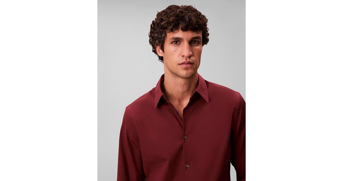 calvin klein supima dress shirt Calvin Klein Slim Fit White Dress Shirt Supima Non Iron Stretch M 15.5 34/35