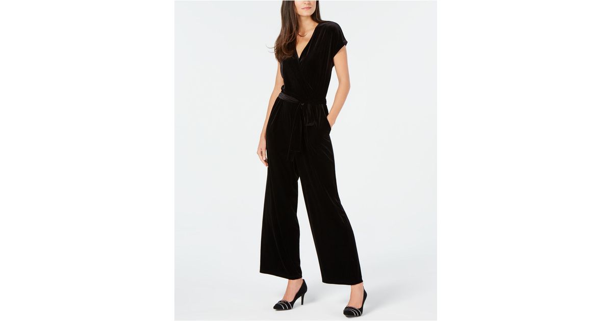 macys velvet jumpsuit