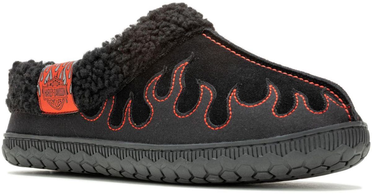 thumbnail image 2 of Harley-Davidson® Men's Caleb Black And Grey House Slippers. D93305 2 of 10