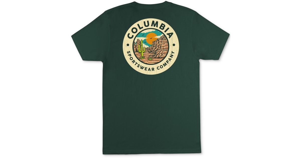 Columbia Inhabited Classic-fit Logo Graphic T-shirt in Green for Men | Lyst