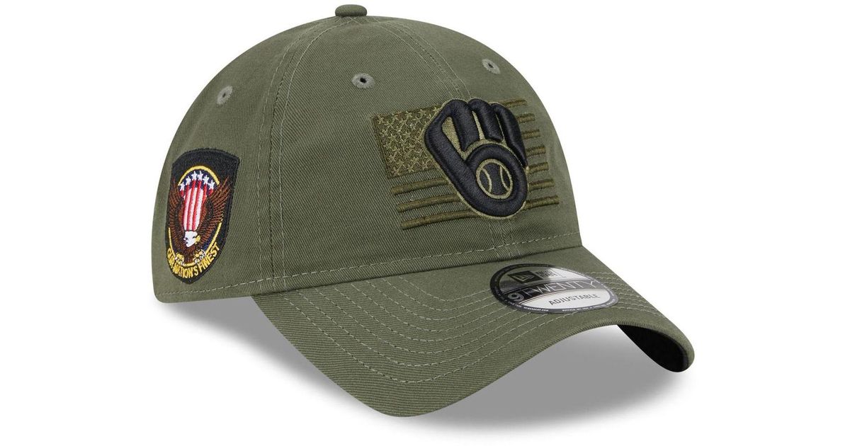 KTZ Green Milwaukee Brewers 2023 Armed Forces Day 9twenty Adjustable