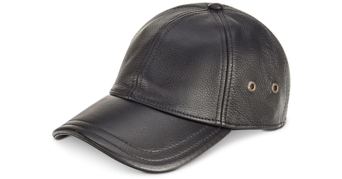 Stetson Men's Leather Baseball Cap in Black for Men Lyst