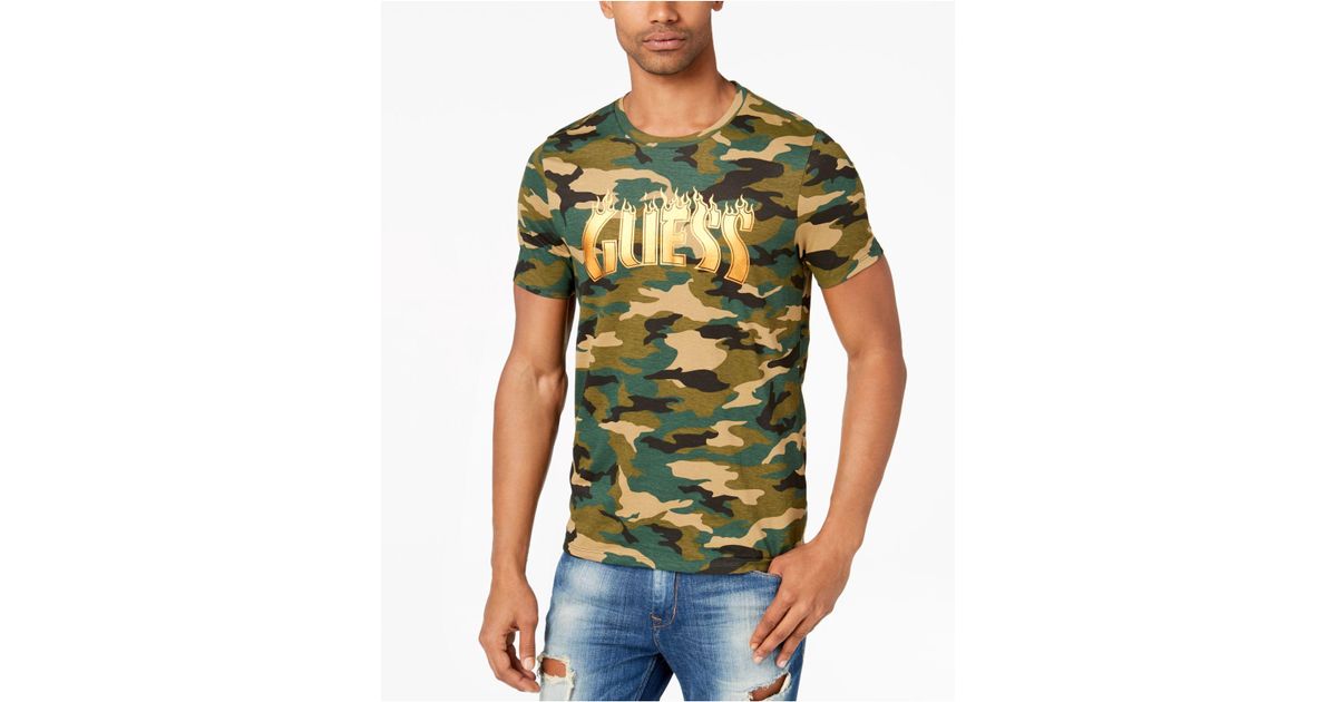 guess camo t shirt