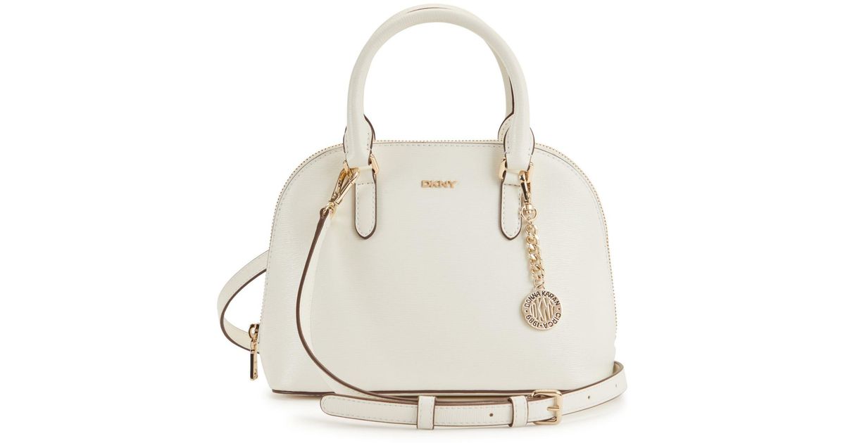 DKNY Bryant Dome Satchel in White/Gold (White) Lyst