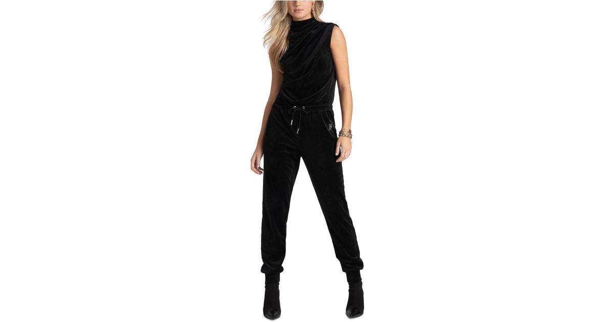 Juicy Couture Synthetic Sleeveless Velour Jumpsuit in Black Lyst