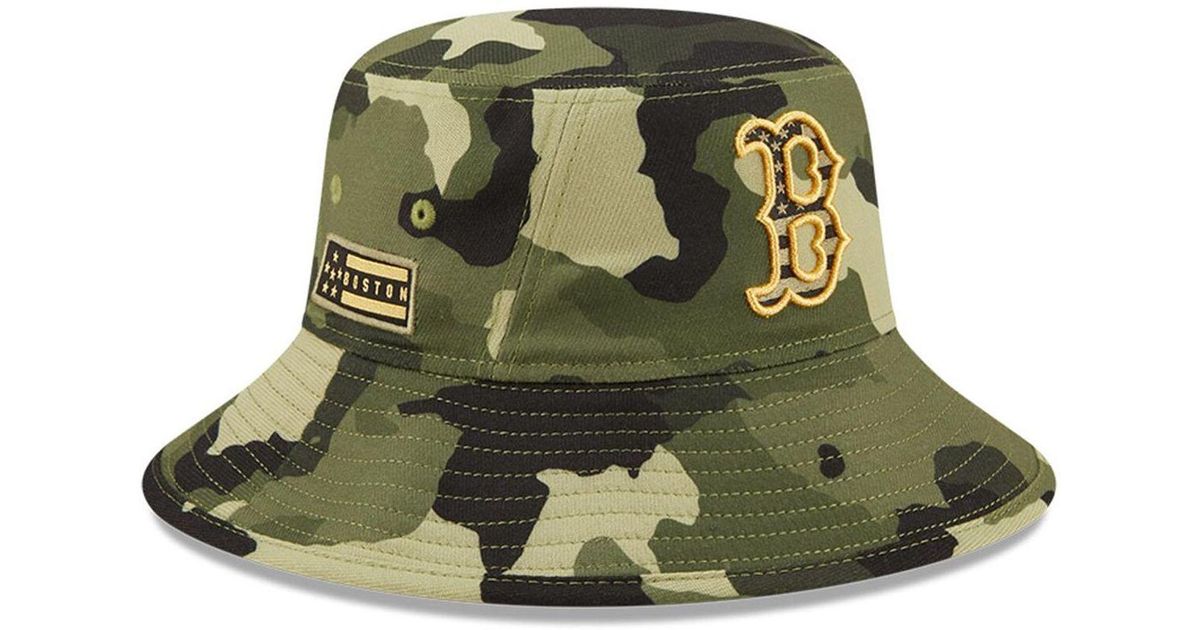 KTZ Synthetic Camo Boston Red Sox 2022 Armed Forces Day Bucket Hat in