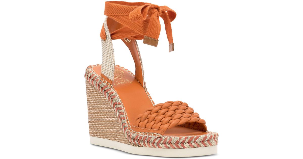 Vince Camuto Leather Bryleigh Woven Espadrille Wedge Sandals - Lyst