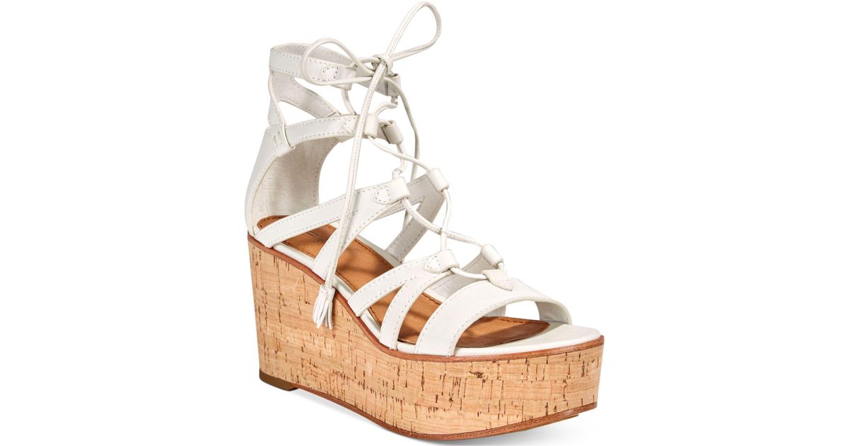 white gladiator wedge sandals