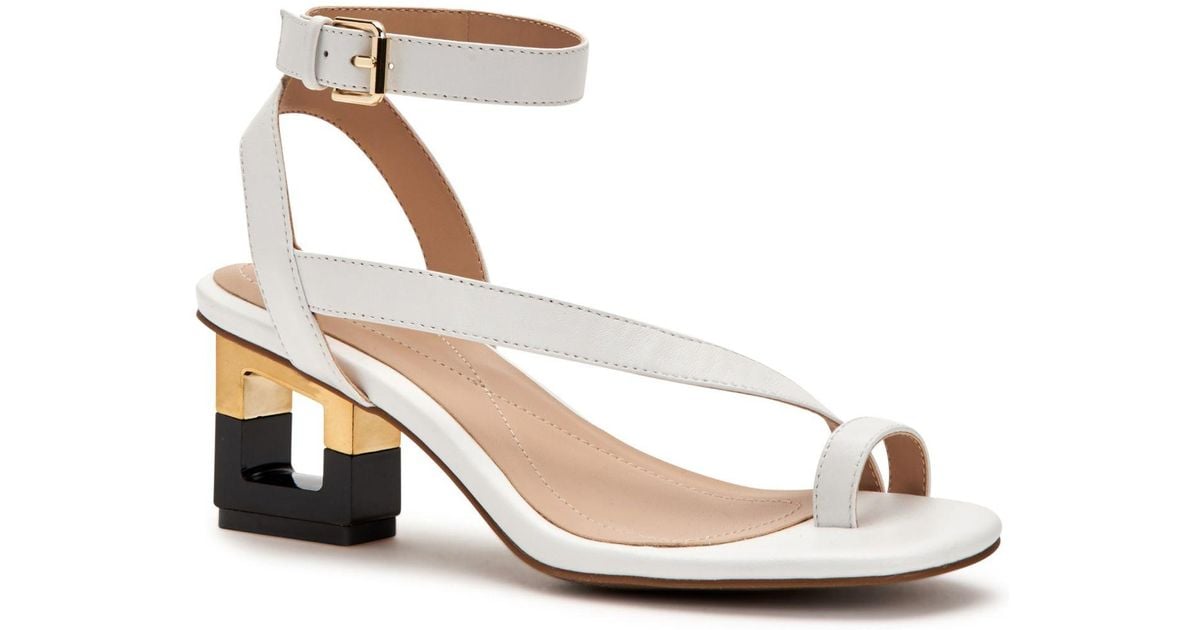 Alfani Coreena Square-heel Dress Sandals, Created For Macy's in White ...