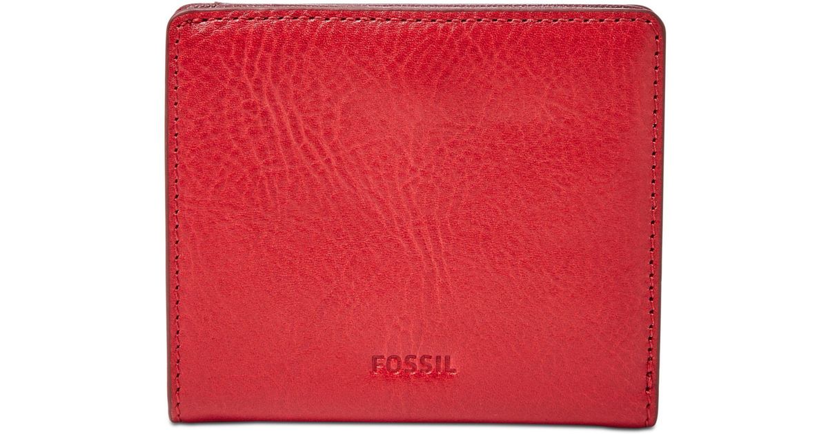 Fossil Wallet Emma RFID Leather Bifold Mini Wallet