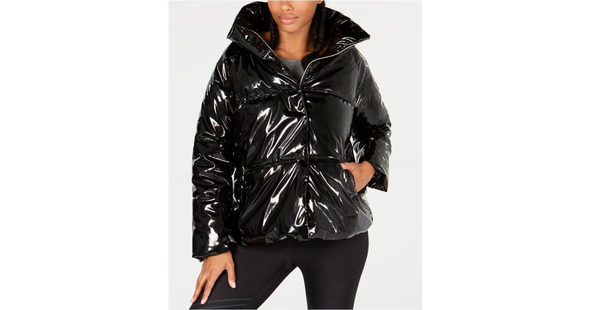 Calvin Klein Performance Shiny Puffer Jacket in Black | Lyst