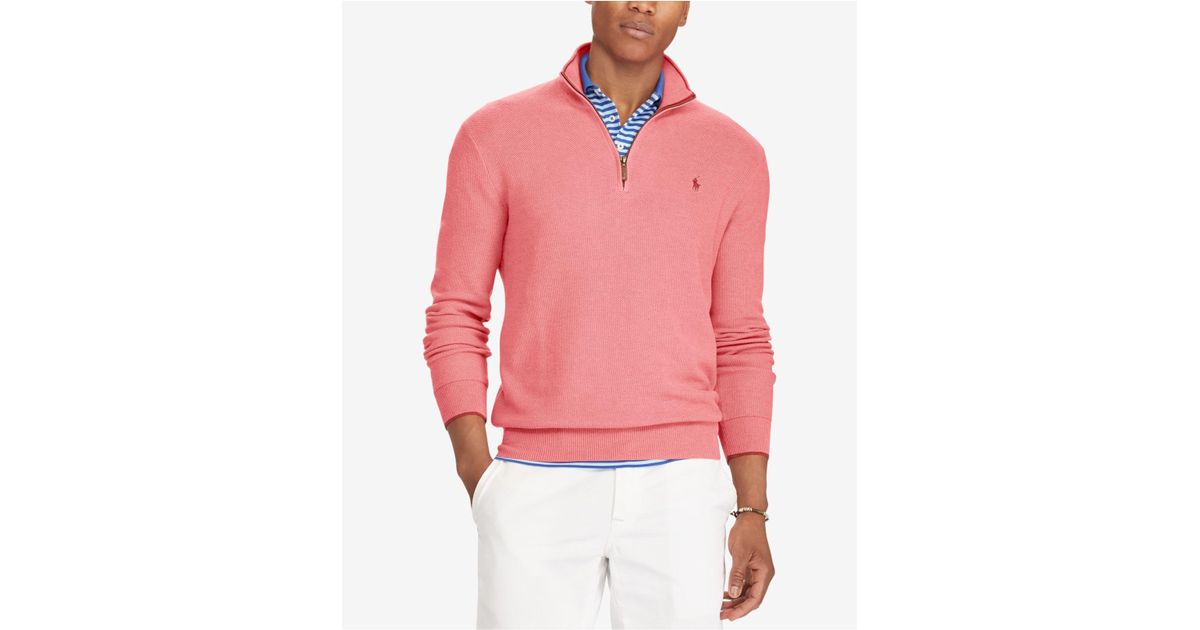 half zip sweater pink