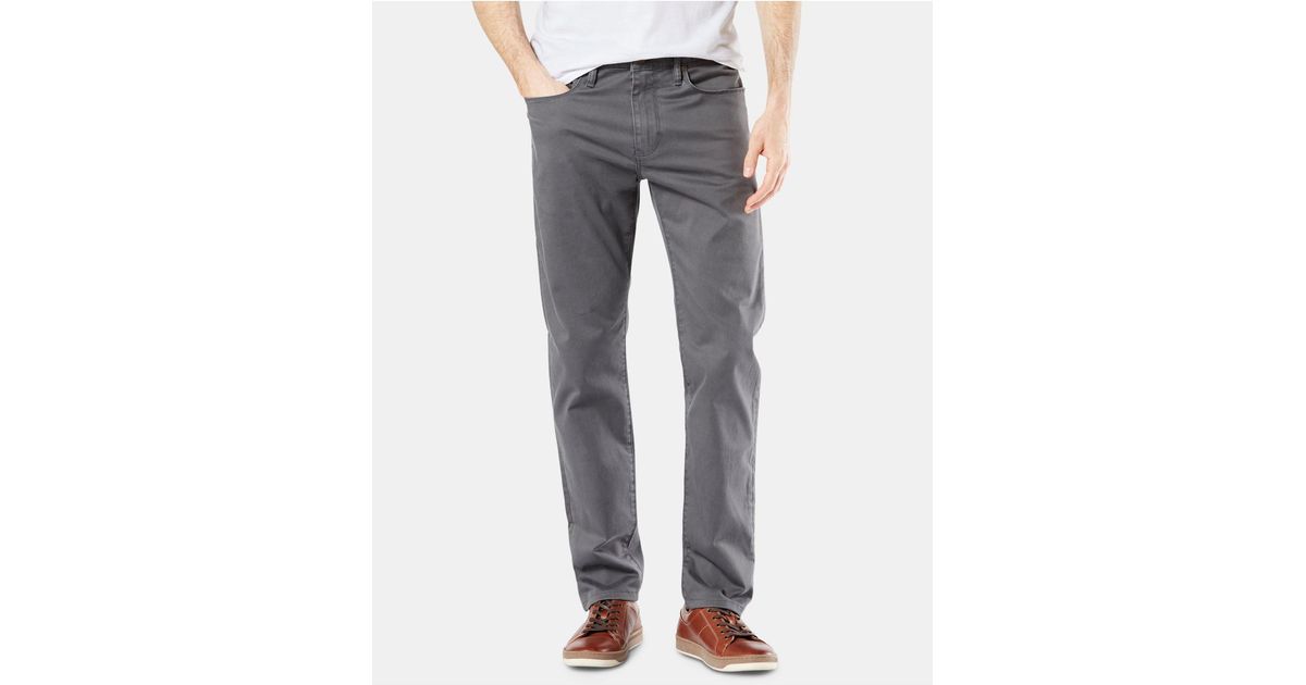 Dockers Denim Jean-cut Supreme Flex Slim Fit Pants, Created For Macy's in Grey (Gray) for Men | Lyst