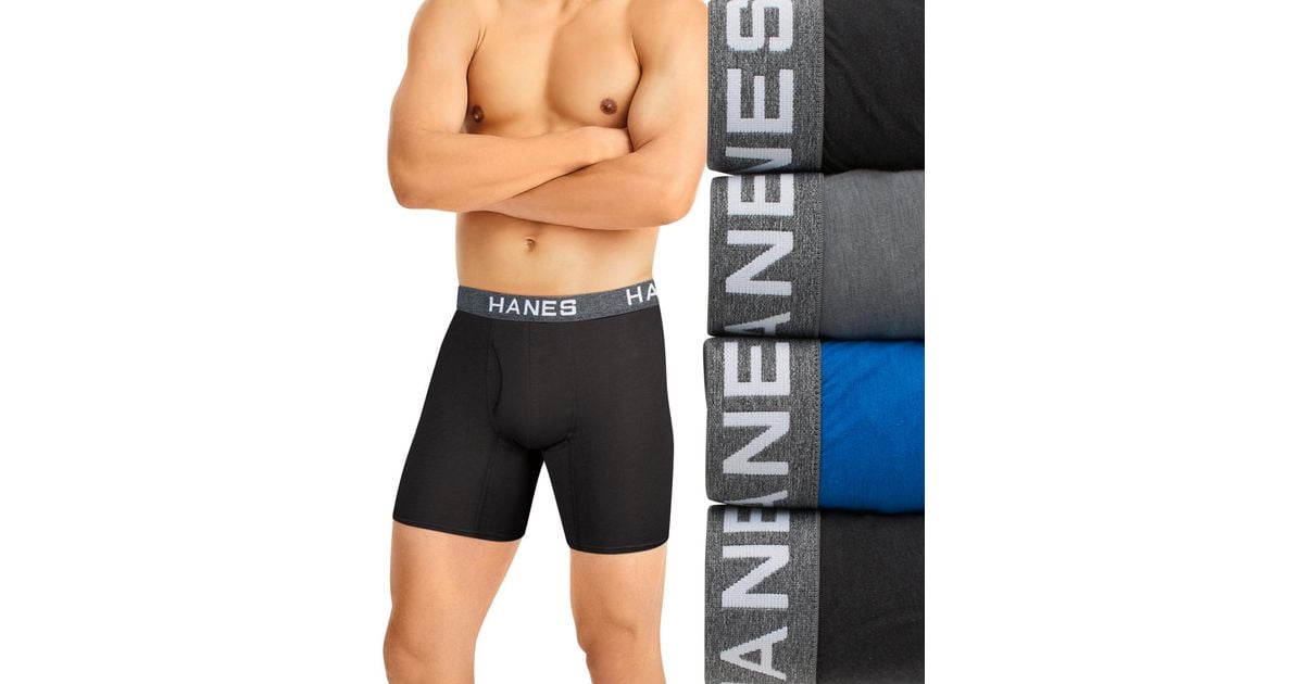 Hanes Ultimate Comfortflex Fit 4-pk. Moisture-wicking Mesh Boxer Briefs in  Black for Men