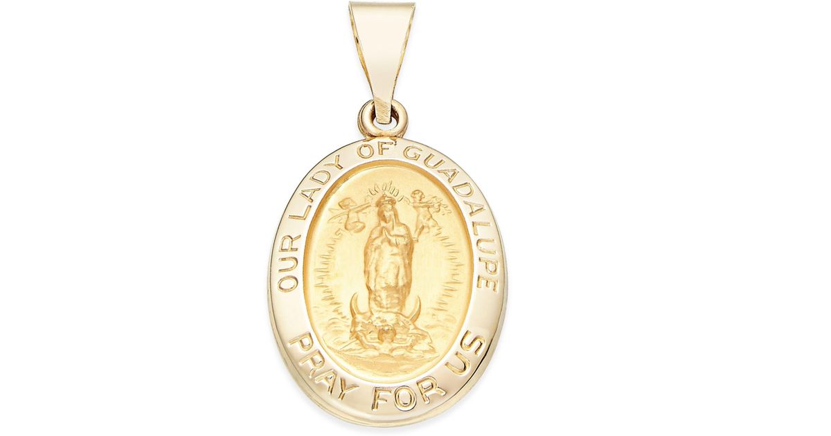 Macy S Our Lady Of Guadalupe Medallion Pendant In 14k Gold Macy S Our Lady Of Guadalupe Medallion Pendant In 14k Gold Metallic Lyst