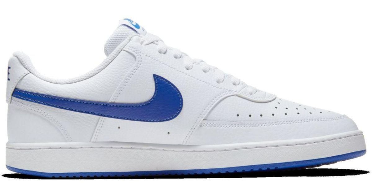 Nike Leather Court Vision Low Casual Sneakers From Finish Line in White/Blue (Blue) for Men | Lyst