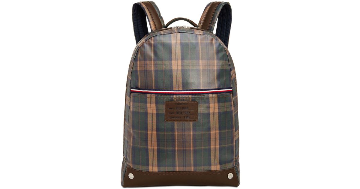 tommy hilfiger plaid backpack