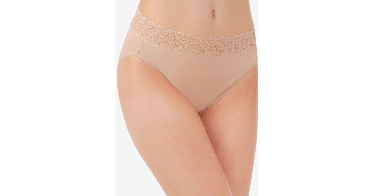 Vanity Fair Flattering Lace Cotton Stretch Hi-cut Brief Underwear