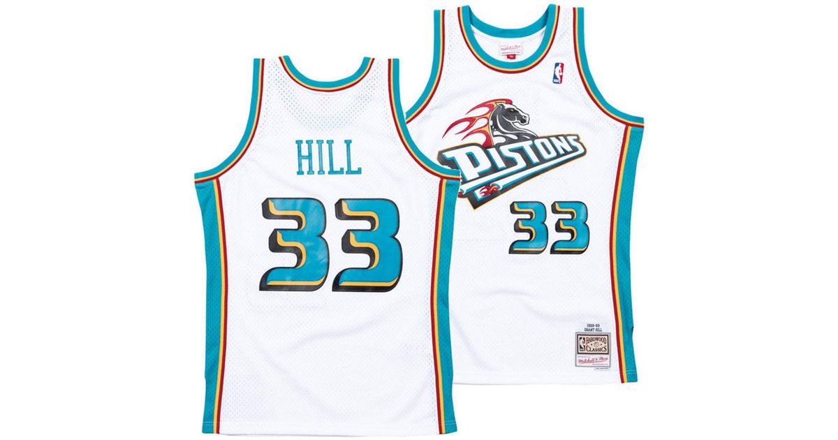 grant hill white pistons jersey