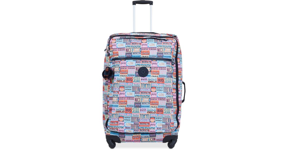 Kipling Synthetic Darcey Large Printed Rolling Luggage in Blue - Lyst