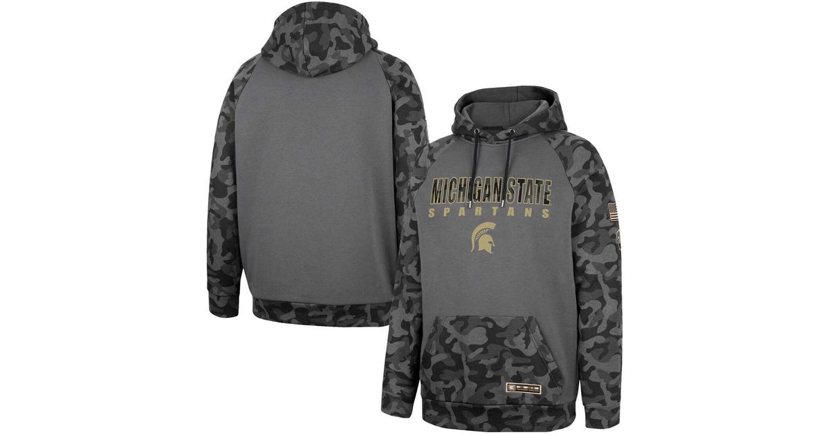 Oht Raglan Gray Colosseum Athletics Michigan State Spartans Oht Military-inspired ...