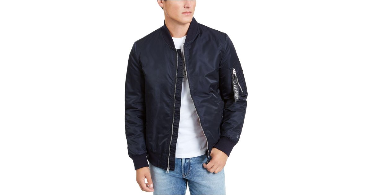 calvin klein navy bomber jacket