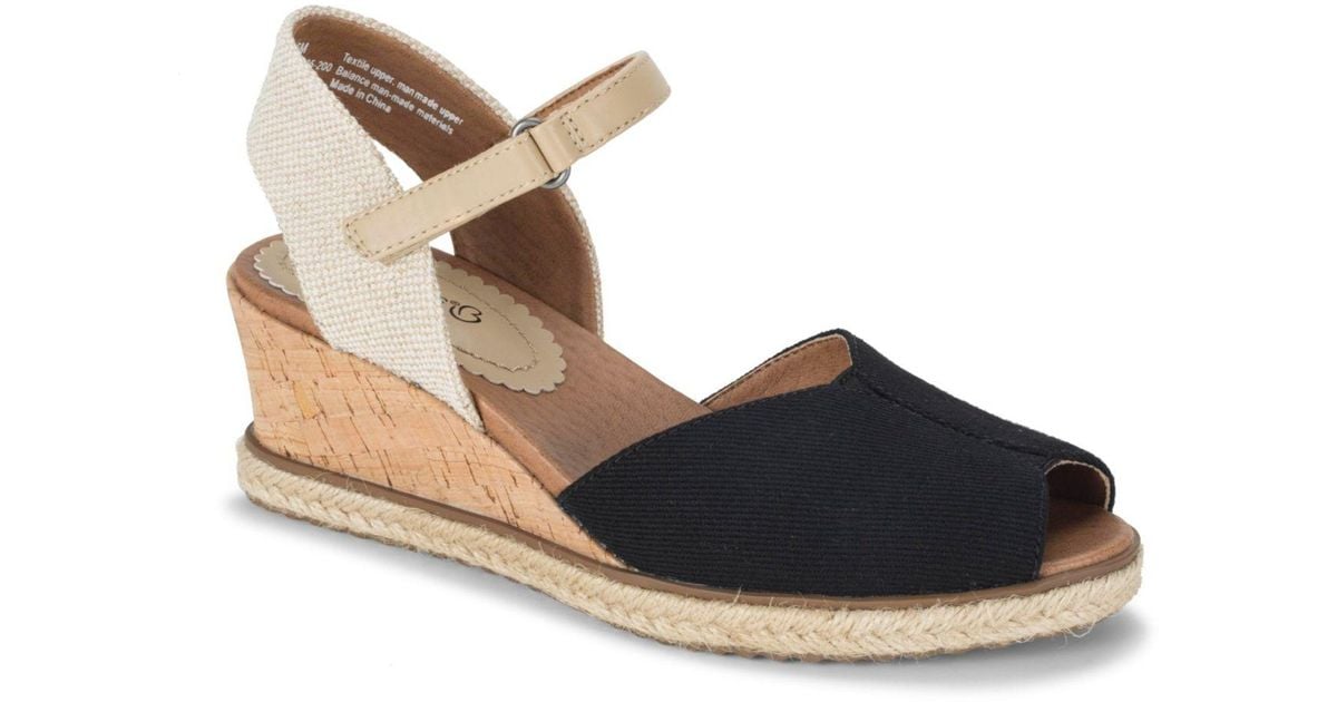 BareTraps Odetta Peep-toe Wedge Espadrille Sandals in Black | Lyst