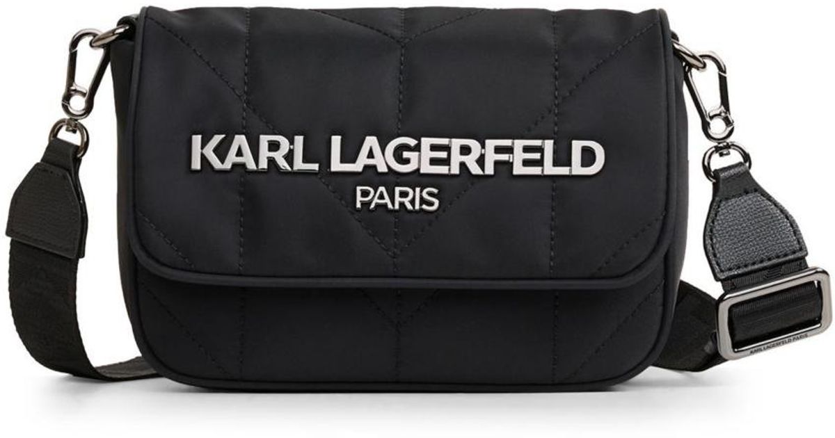 Karl Lagerfeld Voyage Nylon Messenger in Black Lyst