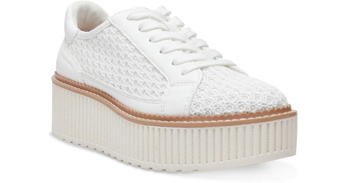 Dolce Vita Becky Platform Crochet Lace up Sneakers in White Lyst