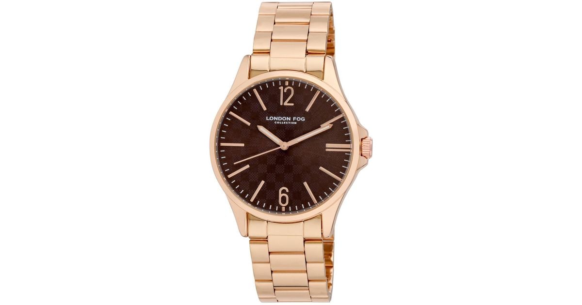 London Fog Quartz Aberdeen Rose Gold-tone Alloy Watch 40mm in Metallic ...