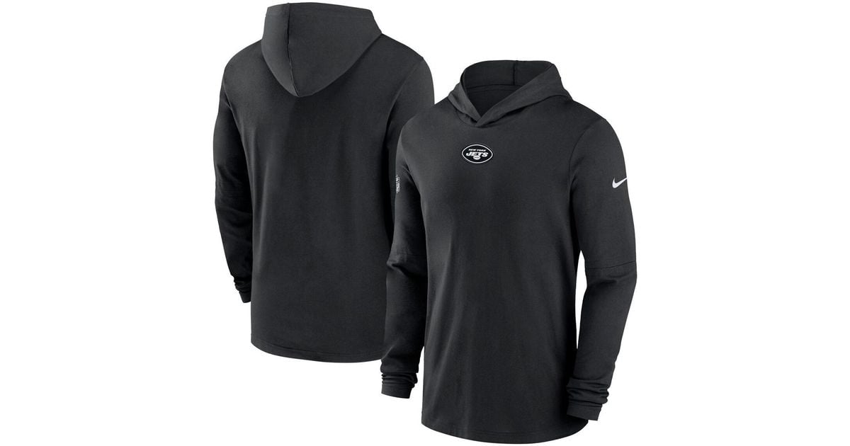 Nike New York Jets Sideline Performance Long Sleeve Hoodie Tshirt in