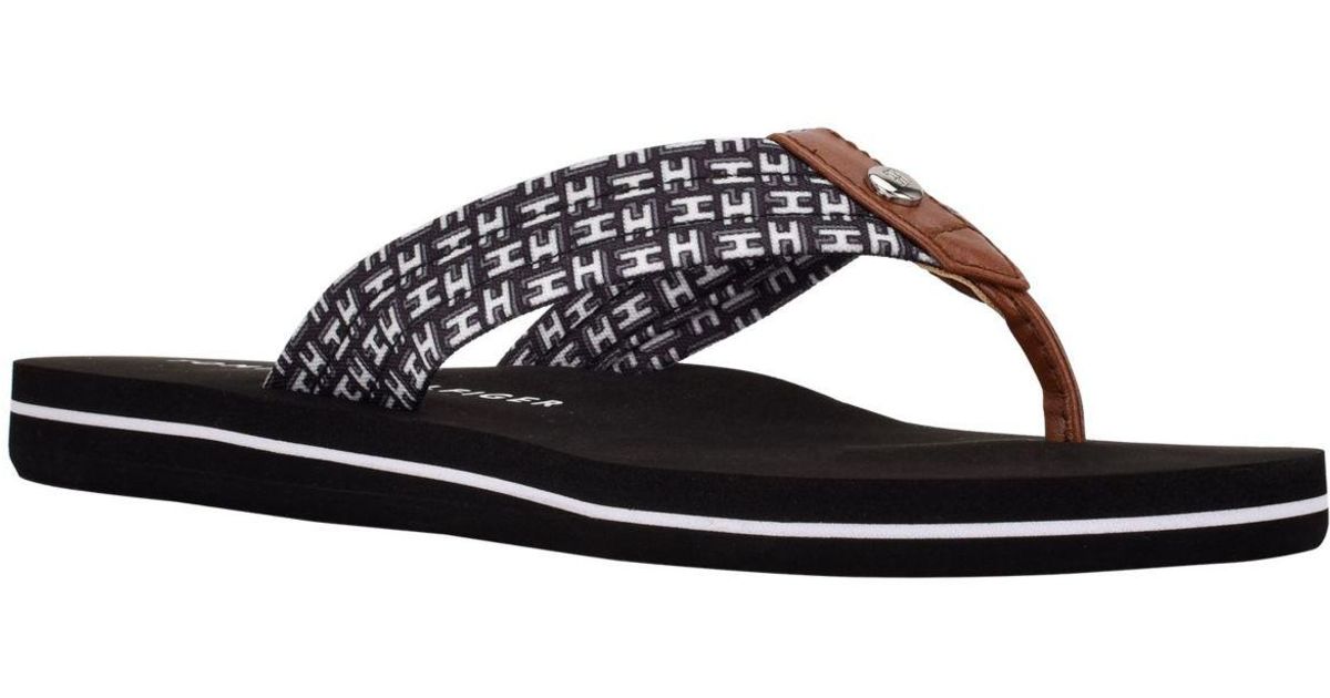 Tommy Hilfiger Cazidine Flip Flop Sandals in Black Lyst