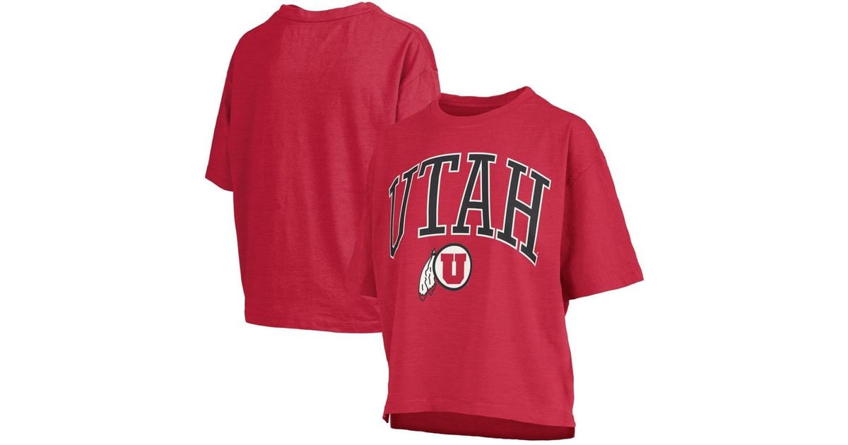 Pressbox Utah Utes Oversized Nelson Arch Over Logo Slub T-shirt in Red ...