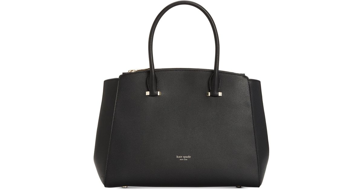 Kate Spade Sydney Medium Double Zip Leather Satchel in Black/Gold ...