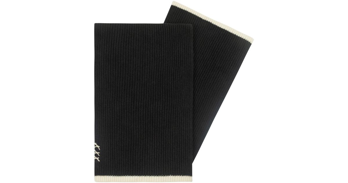 Scotch & Soda Ribbed Thick Yarn Stitch Scarf in Black for Men | Lyst