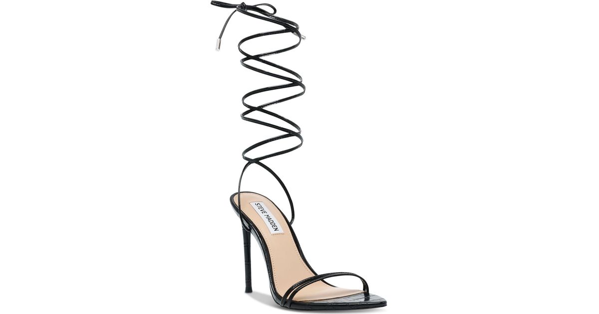 Steve Madden Flamin Strappy Ankle-strap Sandals in Black - Lyst