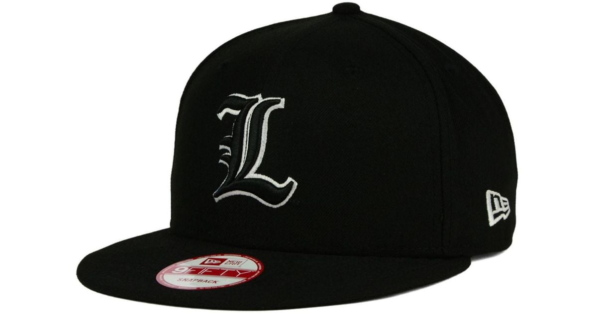 KTZ Louisville Cardinals Black White 9fifty Snapback Cap for Men