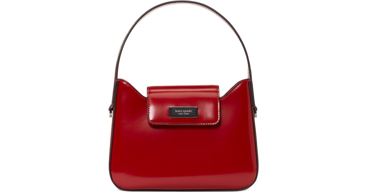 Kate Spade Sam Icon Spazzolato Leather Mini Hobo Bag in Red Lyst