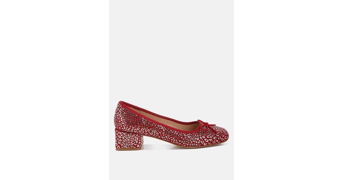 Printable Neingan Rag & Co Ningen Leopard Print Block Heel Ballerinas in Red | Lyst