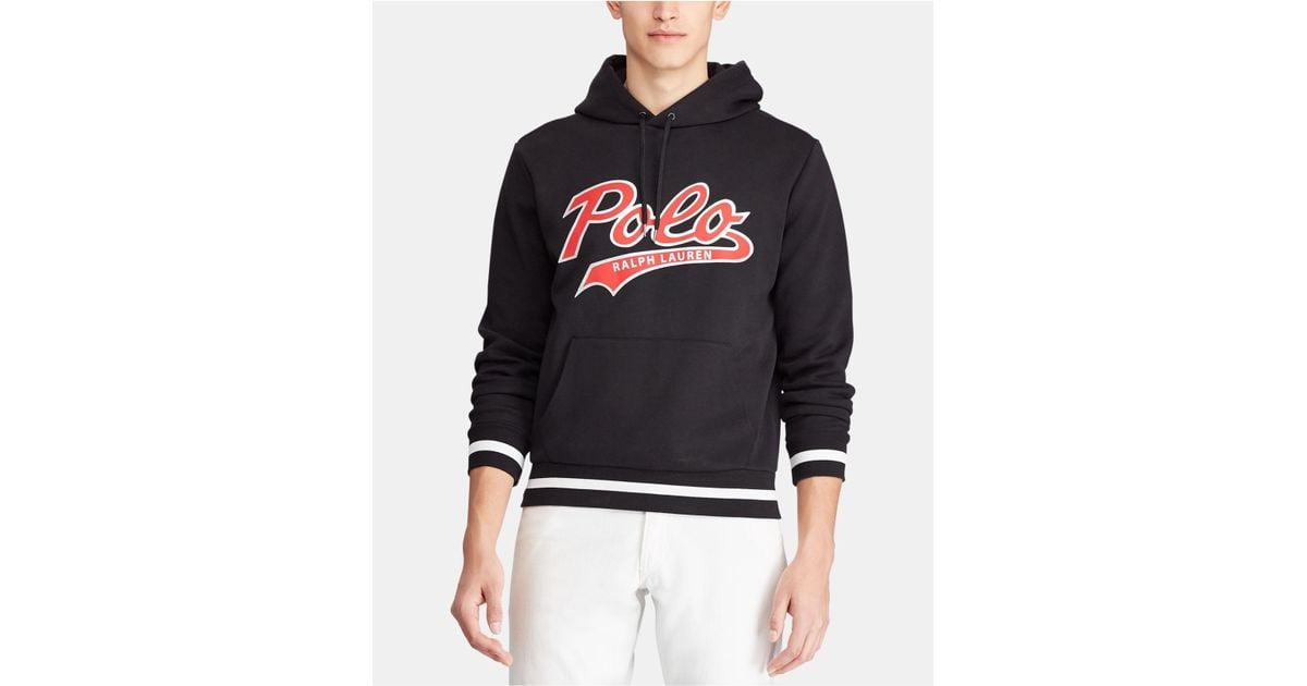 polo double knit graphic hoodie