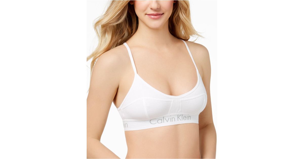 calvin klein unlined bralette white