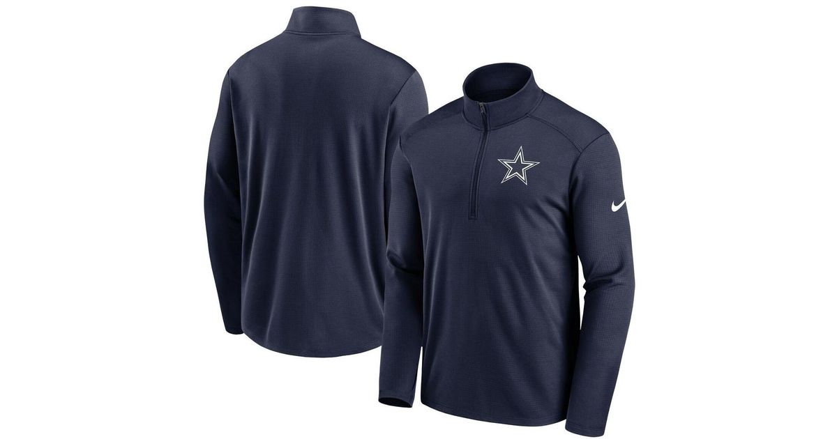 Nike Synthetic Navy Dallas Cowboys Logo Pacer Performance Half-zip Jacket in Blue for Men | Lyst